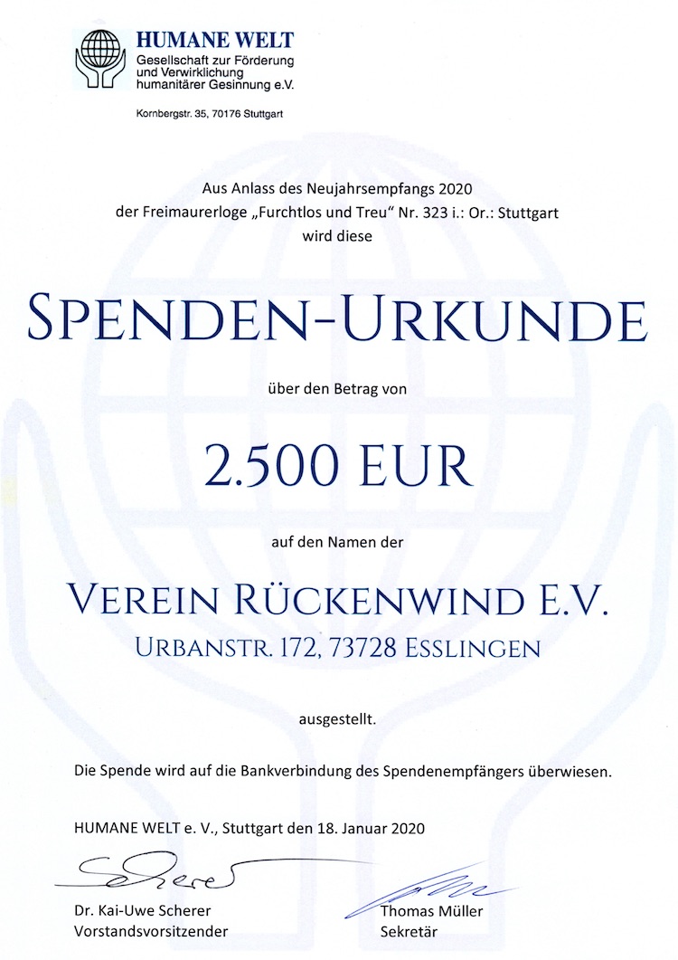 Spendenurkunde